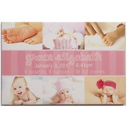 6 Baby Photo Collage 20x30 Personalized Canvas Print