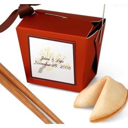 Lucky Red Takeout Box with Chopsticks Favor