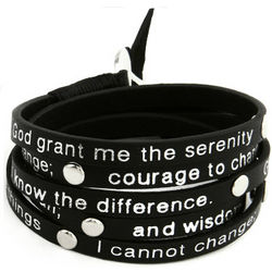 Leather Serenity Prayer Wrap Bracelet