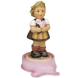 Girl with Pink Roses and Ribbon Hummel Figurine of Hope