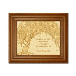 Personalized Willow Tree Framed and Engraved Wood Art