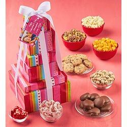 Happy Valentine's Day Tower of Sweets and Snacks