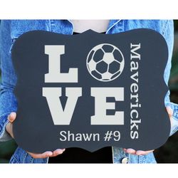 Soccer Love Personalized Engraved Chalkboard Sign