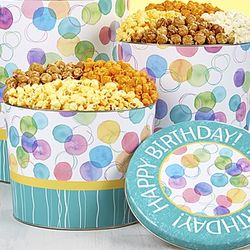 Say It With Dots 3.5 Gallon 4-Flavor Popcorn Tin