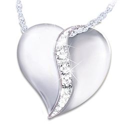 My Dear Granddaughter Diamond Heart Pendant Necklace