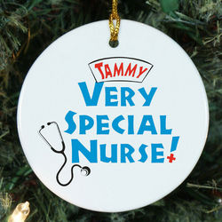 Very Special Nurse Personalized Ceramic Ornament