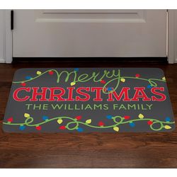 Personalized String of Christmas Lights Doormat