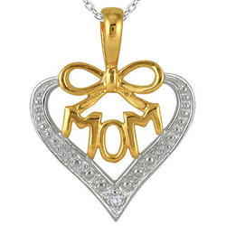 Gold-Plated Diamond Mom Necklace