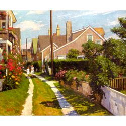 Summer Roses in Nantucket Art Print