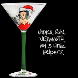 Vodka, Gin, Vermouth, My 3 Little Helpers Martini Glass