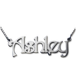 Harrington Style Sterling Silver Name Necklace