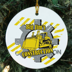 Construction Worker Personalized Ceramic Ornament