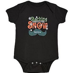 Staching Through the Snow Personalized Baby Bodysuit