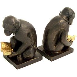 Reading Monkey Bookends