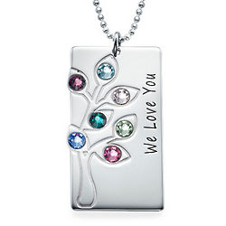 Personalized Family Tree Necklace with Birthstones