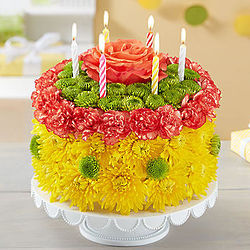 Birthday Wishes Large Yellow Flower Cake