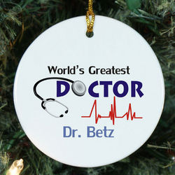 World's Greatest Doctor Personalized Ornament
