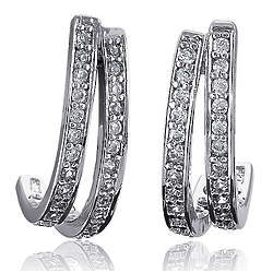 Cubic Zirconia Accent Sterling Silver Earrings
