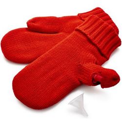 Knit Mittens with 4 oz. Flask