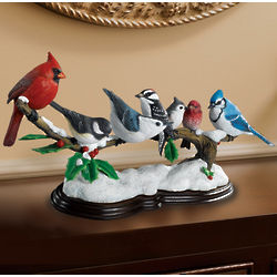 Winter Gathering of Birds Figurine