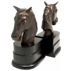 Bronzed Horse Head Bookends
