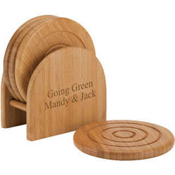 Personalized Eco-Friendly Bamboo Coaster Set