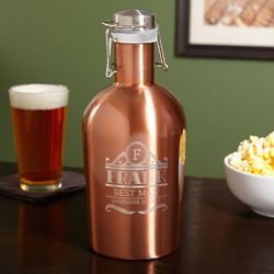 Rockefeller Copper-Tone Stainless Steel Personalized Beer Growler