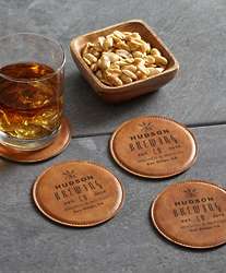 Personalized Hops Leather Coasters
