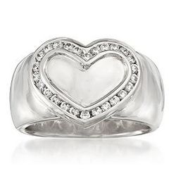 CZ Heart Ring In Sterling Silver