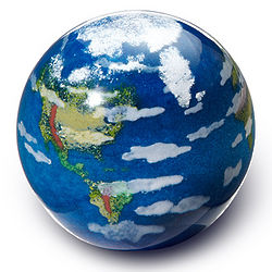 Glass Earth Paperweight