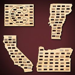 Wine Cork Map of US State