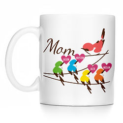 Personalized Mom and Baby Birds Mug