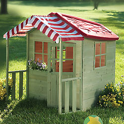 Red Roof Wooden Play Cottage