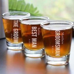 Engraved Wedding Party Shot Glass