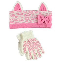 Little Girl's Leopard Headband and Gloves
