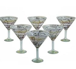 Brown Swirling Web Martini Glasses Set