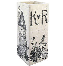 Personalized Happy Home Earthenware Vase