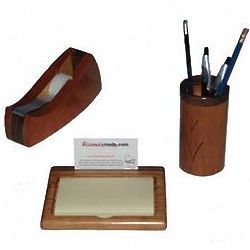 Handcrafted Wood Desk Set