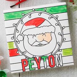 Personalized You Paint It! Christmas Canvas Print For Kids