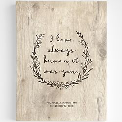 Personalized I Have Always Known It Was You Wall Art