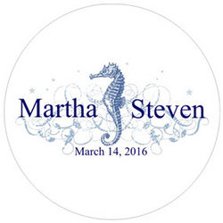 Nautical Seahorse Personalized Dance Floor Decal