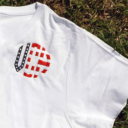 Monogrammed Patriotic V-Neck Tee Shirt