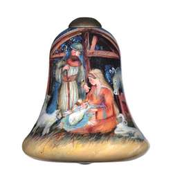 Holy Family Glass Bell Ornament