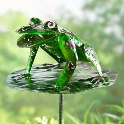 Metal Frog Lighted Garden Stake