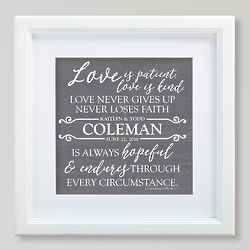 Personalized Love Endures Square Framed Print