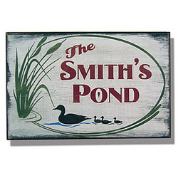 Personalized Vintage Pond Sign