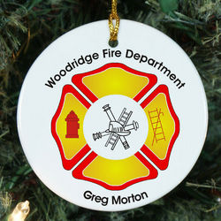 Fire Department Personalized Ceramic Ornament