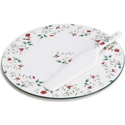 Winterberry Round Cake Plate with Server