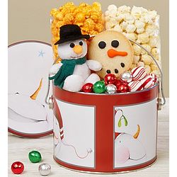 Peekaboo Snowman Sweets and Snacks Gift Tin