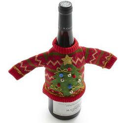Christmas Tree Ugly Sweater Bottle Cover